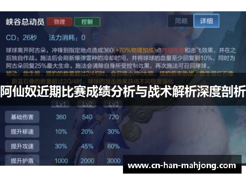 阿仙奴近期比赛成绩分析与战术解析深度剖析 阿仙奴近期比赛成绩分析与战术解析深度剖析